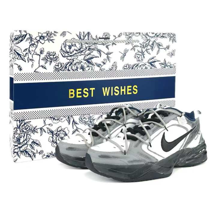Nike Nike Air Monarch 4 Gray Epic Leather Slip Resistant, Abrasion Resistant, Height Increasing Low top Chunky Sneakers