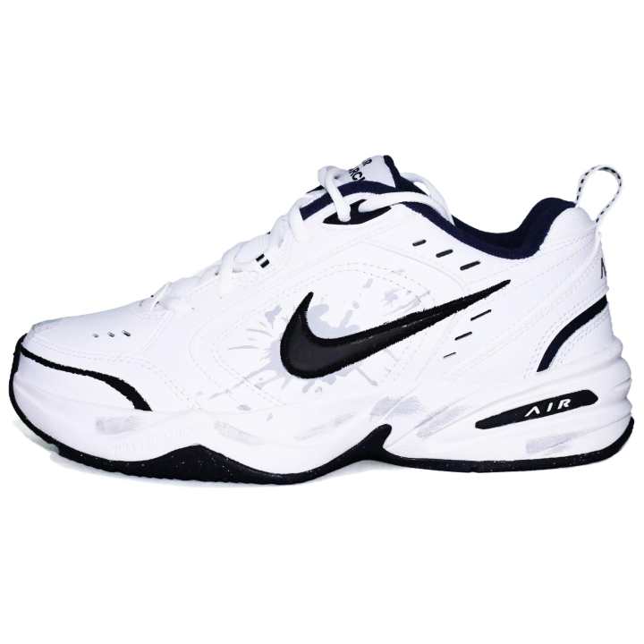 Nike Nike Air Monarch 4 White Dragon's Chant Leather Low top Chunky Sneakers Unisex Black White