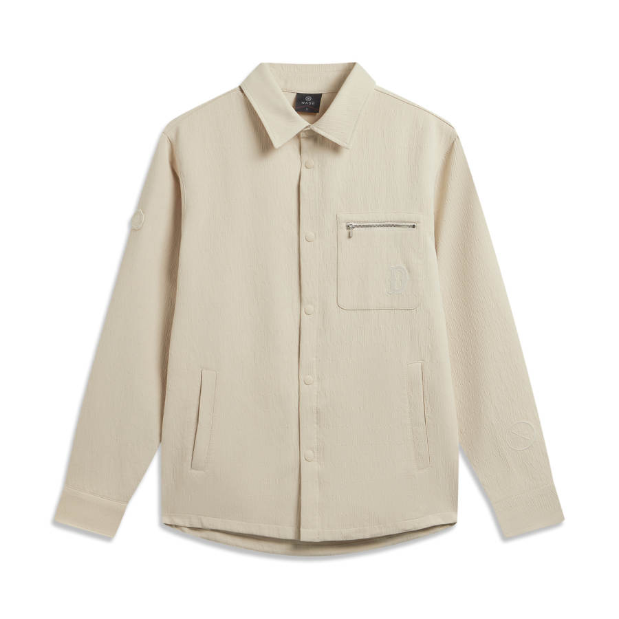 Li-Ning Li Ning Shirts Men's Oyster Gray Lapel Moderate Shirt
