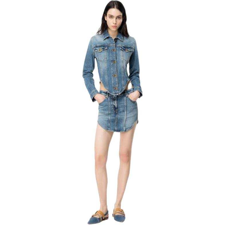 PINKO PINKO Logo patch Denim Miniskirt