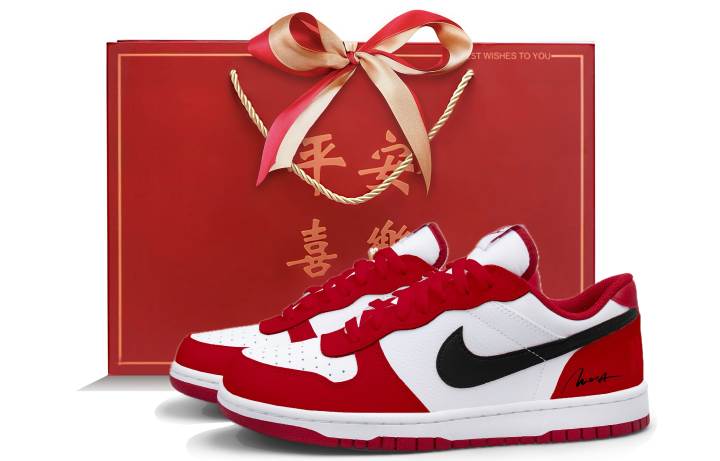 Nike Nike Big Low top Skateboard Shoes Men's White Red