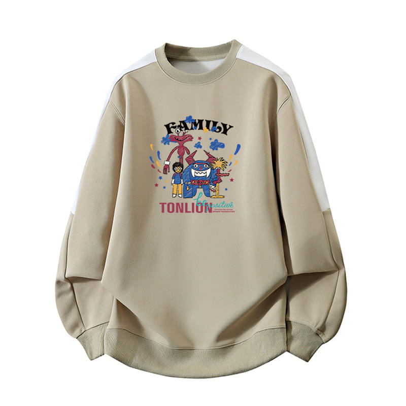 Tonlion Sweatshirts Unisex Crew Neck Moderate Regular