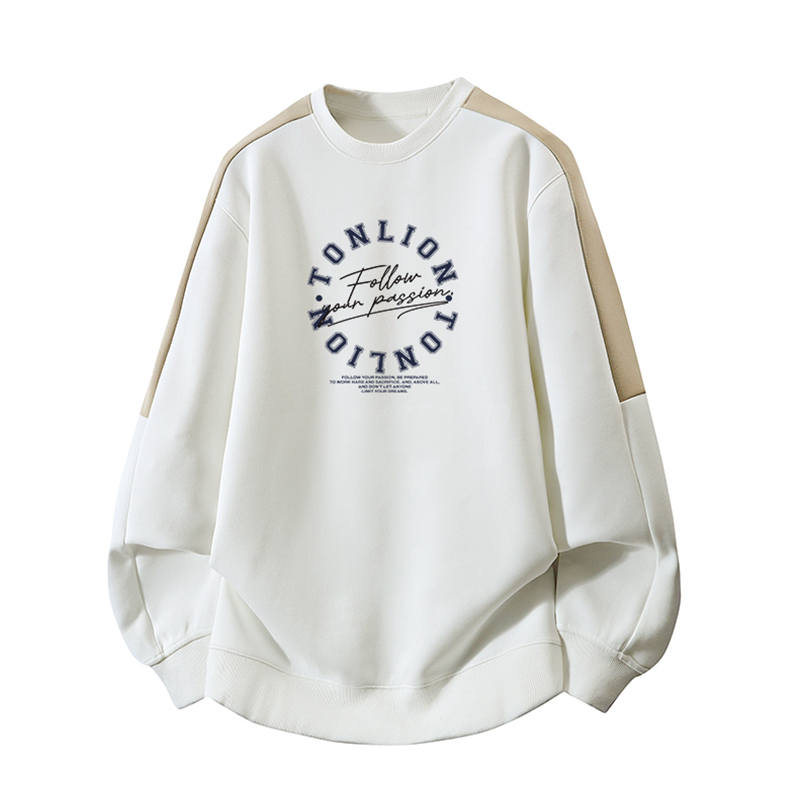 Tonlion Sweatshirts Unisex Crew Neck Moderate Regular