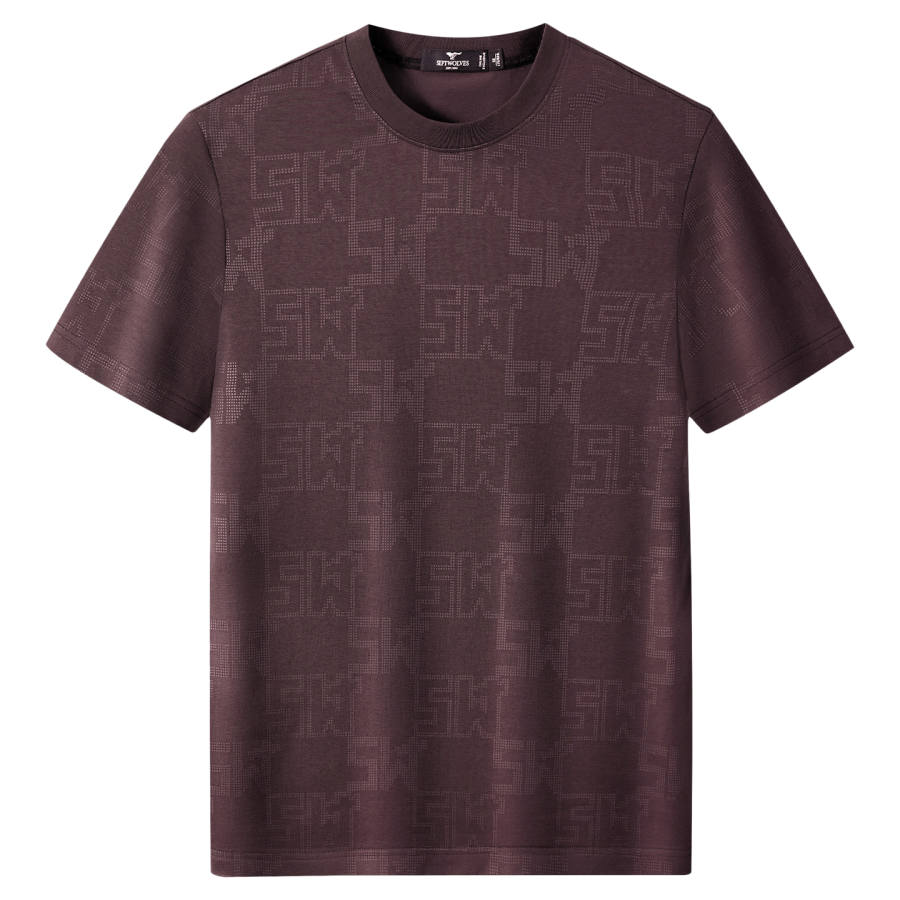 SEPTWOLVES T Shirts Men's Dark Purple Crew Neck