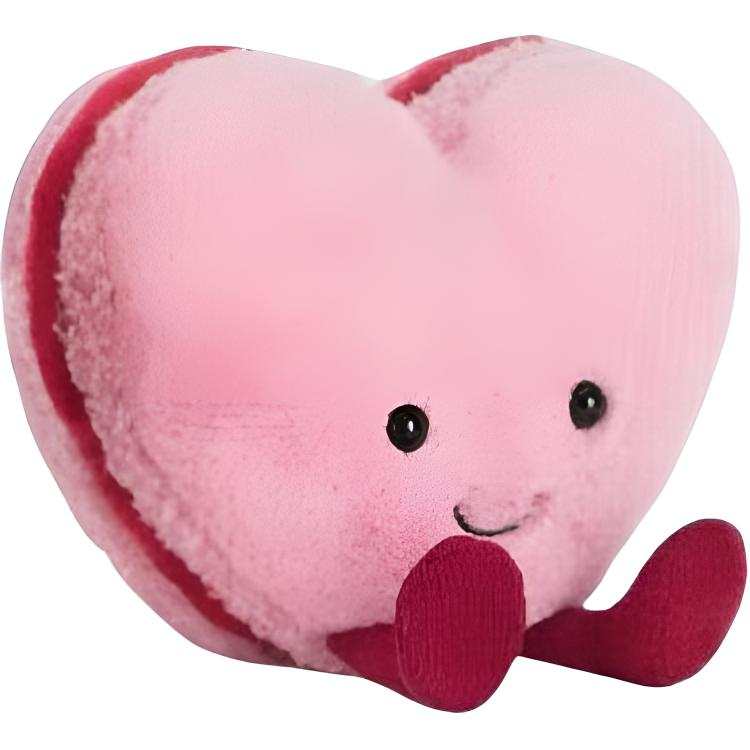 JELLYCAT Interesting Food Valentine's Day Collection, Corlet Heart Macaron Pink Dolls Plush Doll