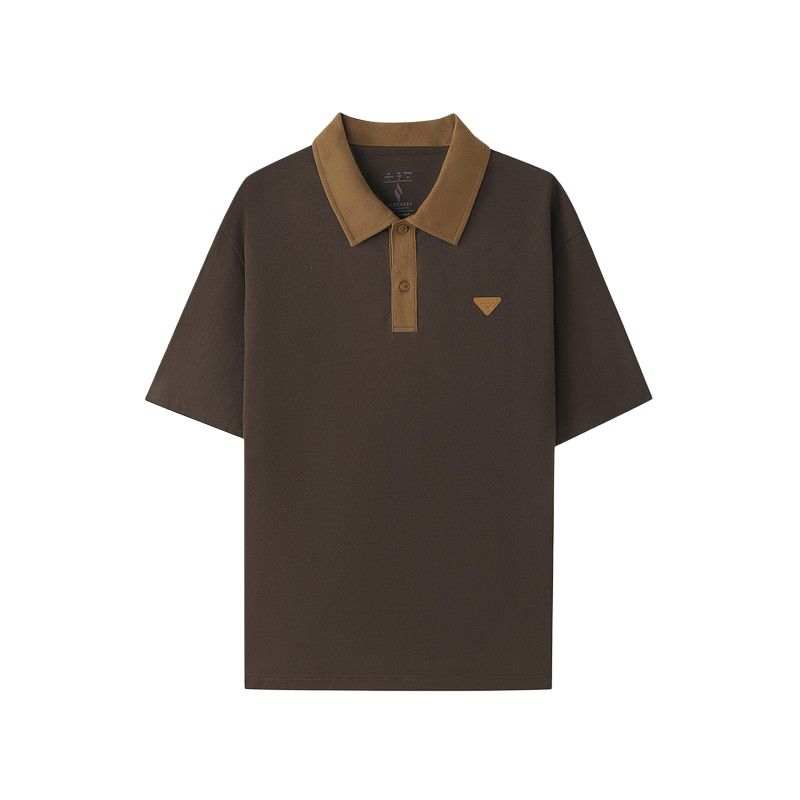 Skechers Polo Shirts Men's Dark Caramel Brown/05U5 Polo Collar Moderate