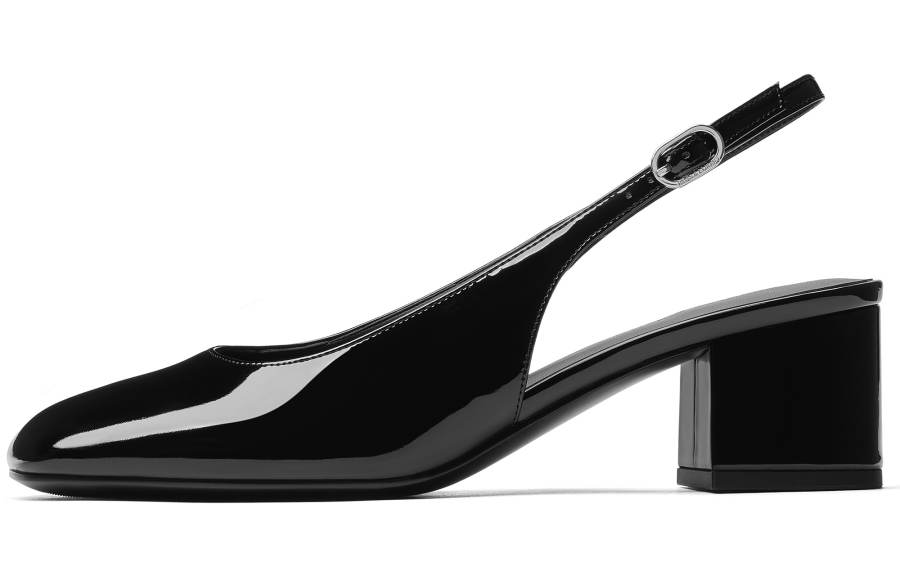 CHARLES&KEITH Small Ck Pu Chunky Heel High Heels 5CM Women's