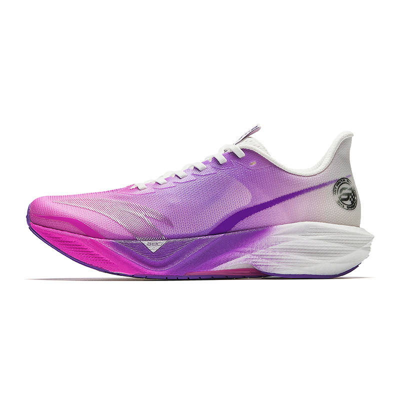 Anta Fabric Low top Running Shoes Men's Fluorescent Rose Purple/Grape Purple/Papyrus White