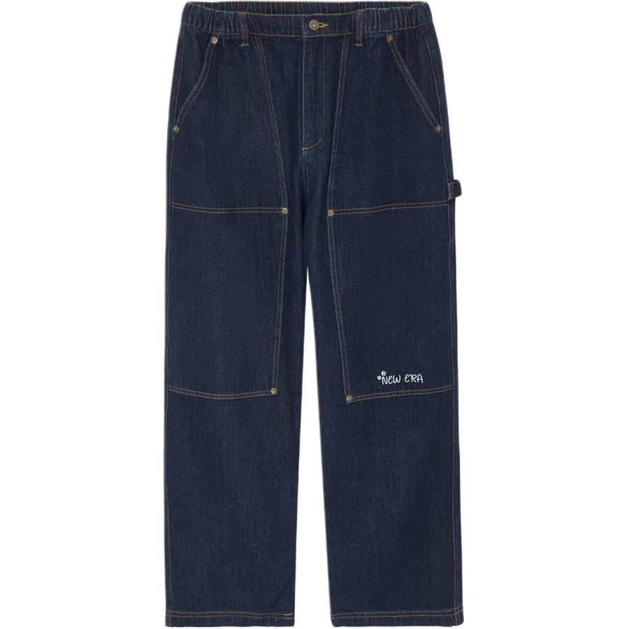 New Era Jeans Unisex Navy Blue Moderate Straight Fit Pants