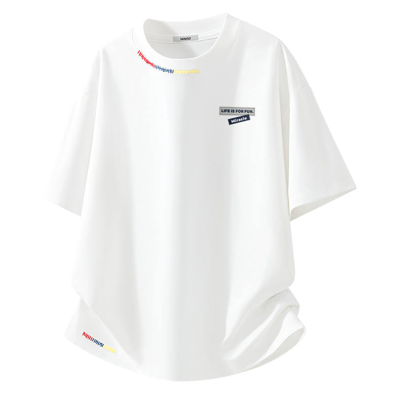 MINISO T Shirts Unisex Crew Neck Moderate Straight Fit