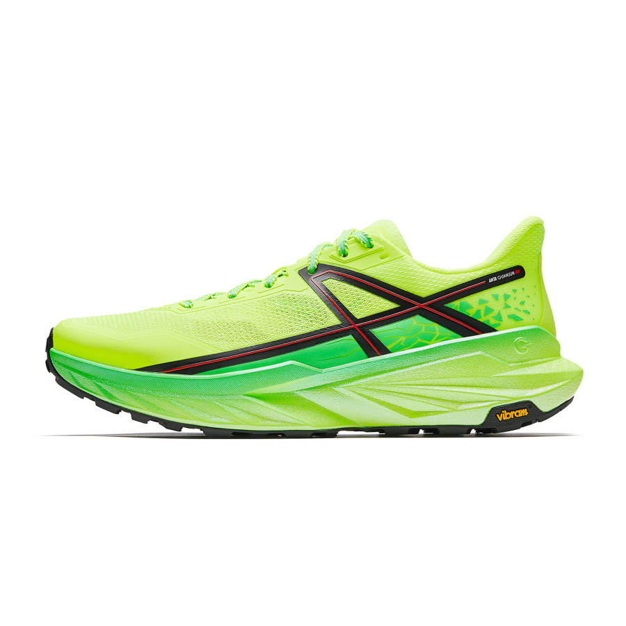 Anta Peregrine Falcon 3 Fabric Low top Trendy Running Shoes Men's Neon Green/Basic Black