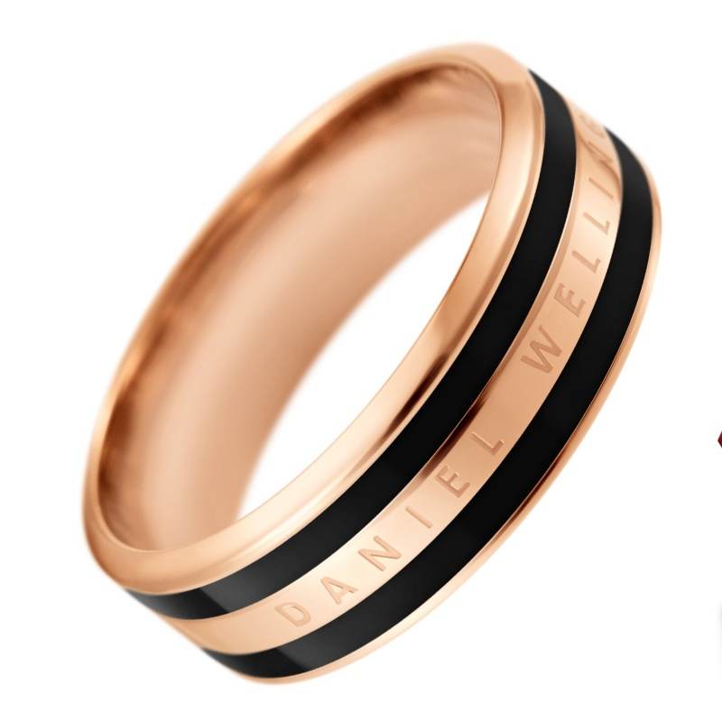 DW/DanielWellington Daniel Wellington Alloy Rings Unisex Rose Gold Obsidian Black Contrast