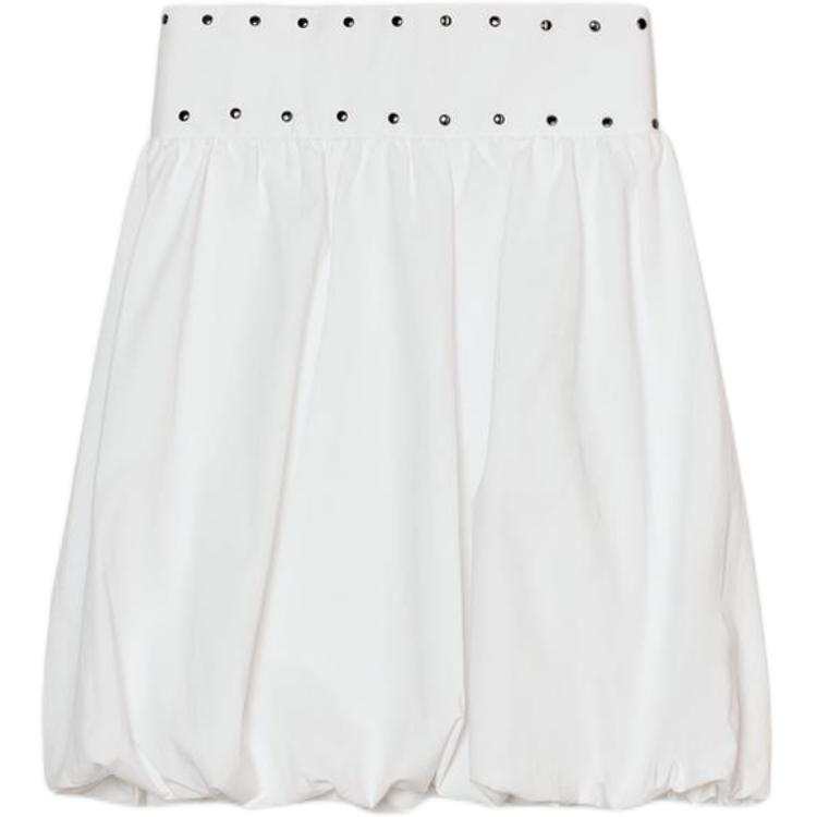 ZARA Casual Long Skirts Women's White Moderate Midi Skirt Other