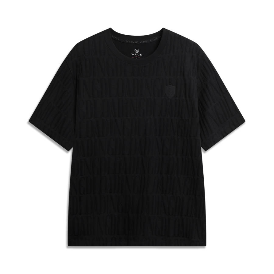 Li-Ning Li Ning T Shirts Men's Black Crew Neck Moderate Straight Fit