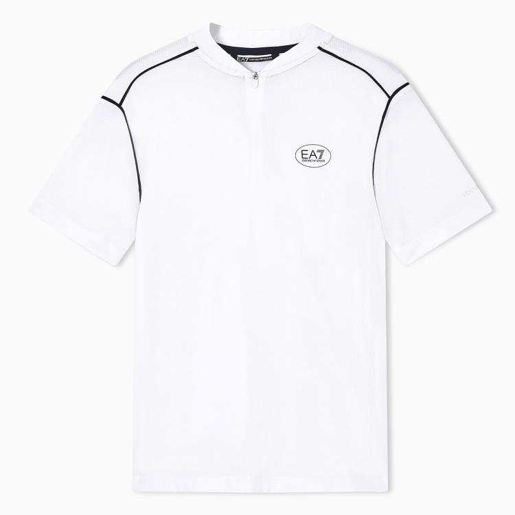 EMPORIO ARMANI Knitwear Unisex White Stand Collar Moderate Cardigan