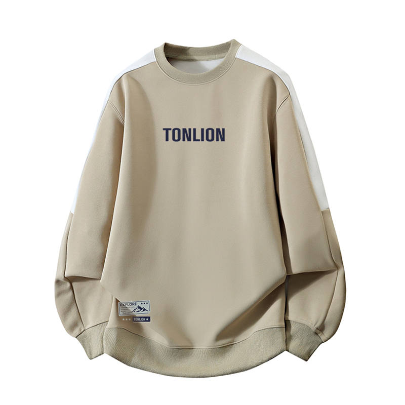 Tonlion Sweatshirts Unisex Crew Neck Moderate Regular
