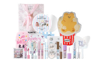 FLORTTE x BUNNY Born Pink Eye Catching Bunny Makeup Box Natural Complexion Set Of 17