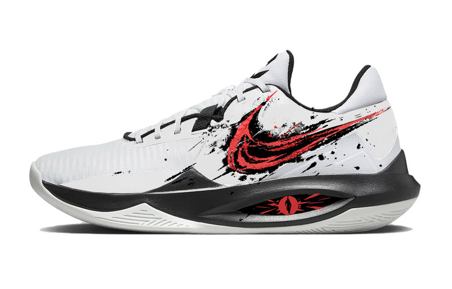 Nike Nike Precision 6 Bloodthirsty Seal Fabric Slip Resistant Slip Resistant Low top Basketball Shoes Men's Red White