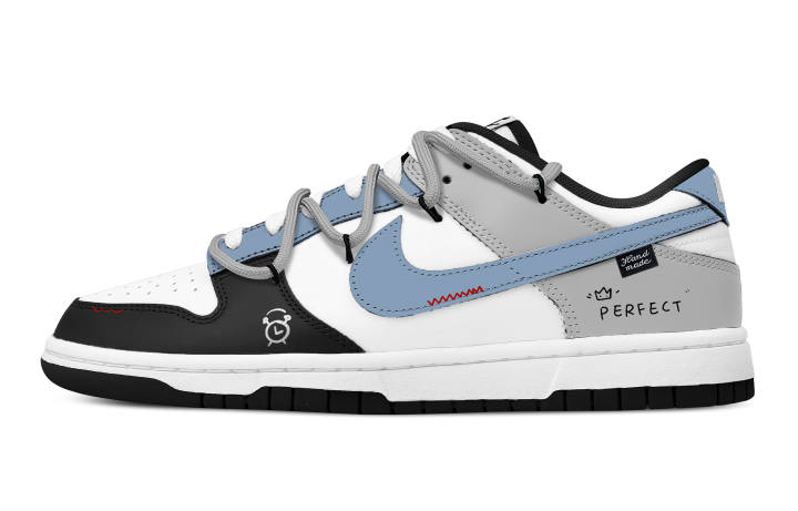 Nike Nike Dunk Pick Up Light Synthetic Leather Abrasion Resistant Slip Resistant Low top Skateboard Shoes Unisex Gray Blue
