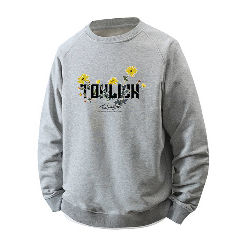Tonlion Sweatshirts Unisex Crew Neck Moderate Mock Two Piece