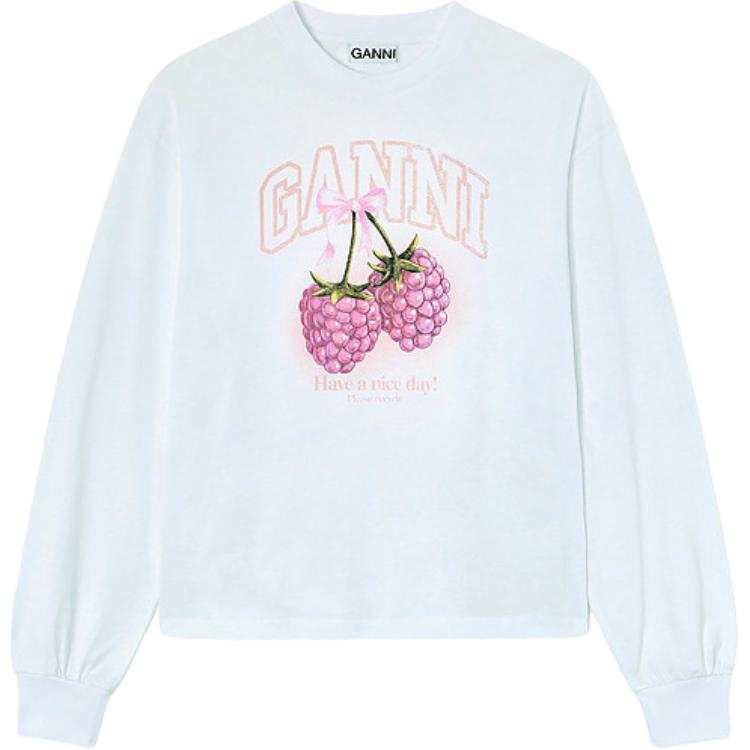 Ganni long-sleeve graphic T-shirt