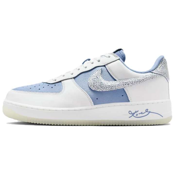 Nike Nike Air Force 1 Textile, Leather Cushioning Low top Skateboard Shoes Men's Blue