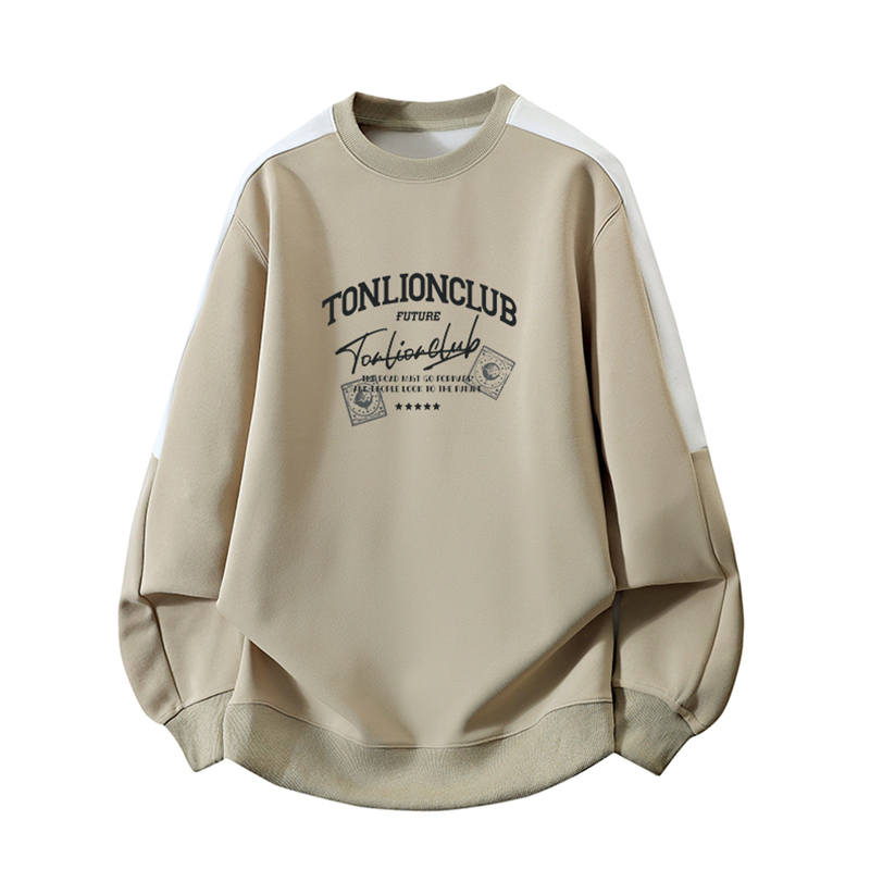 Tonlion Sweatshirts Unisex Crew Neck Moderate Regular
