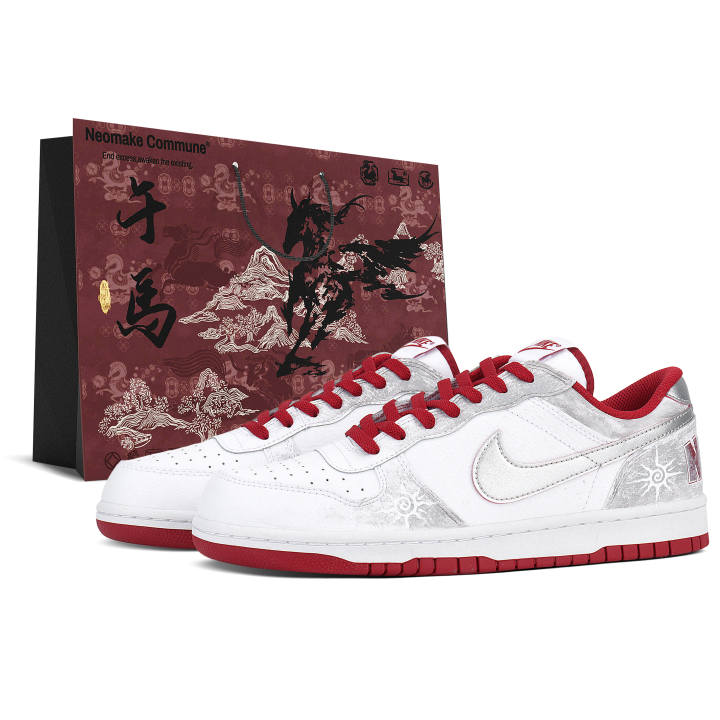 Nike Nike Big Abrasion Resistant Low top Skateboard Shoes Men's Gray White Red