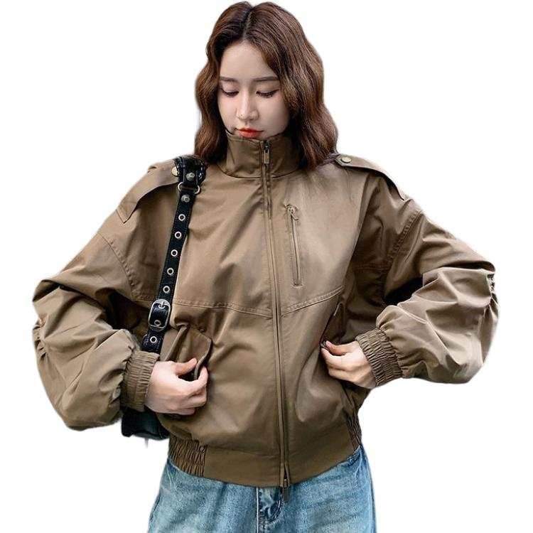 Cotton Gene Jackets Women's Stand Collar Moderate Workwear