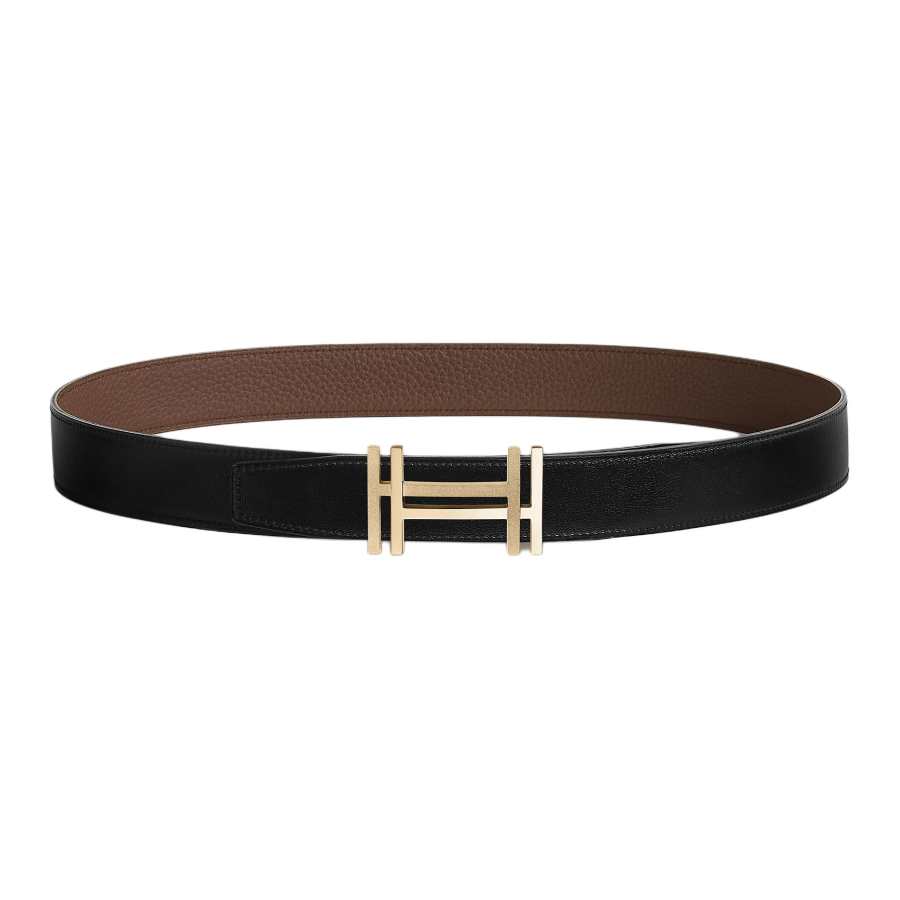 HERMES HERMES Togo Leather Belts Men's Width 3.2cm