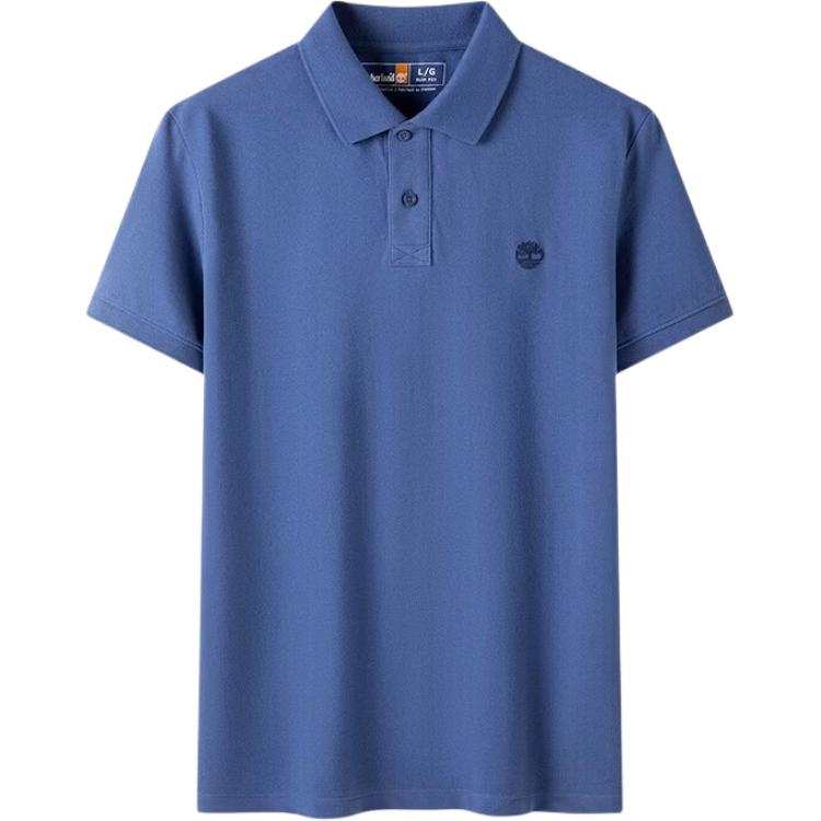 Timberland Polo Shirts Men's Sea Blue Polo Collar Moderate