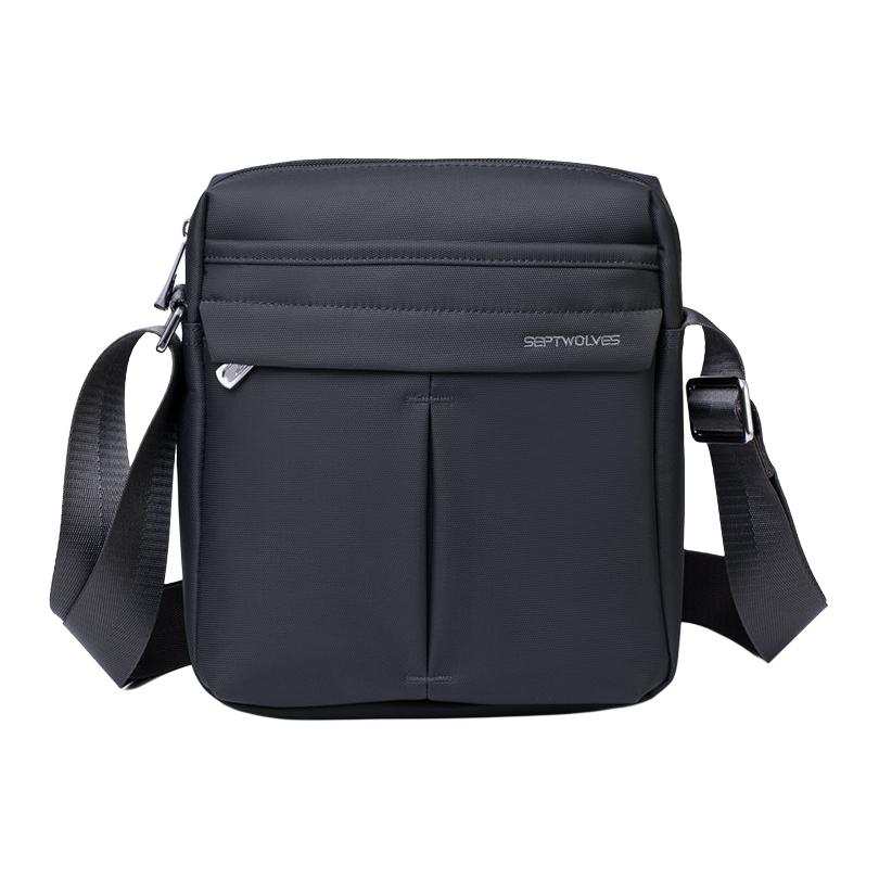 SEPTWOLVES Oxford Shoulder Bag, Crossbody Bag Medium Men's Gray