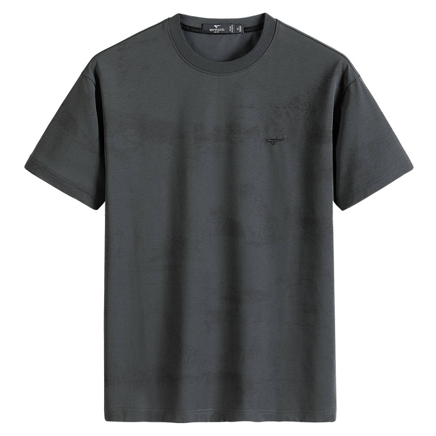 SEPTWOLVES T Shirts Men's Black Gray Color Crew Neck