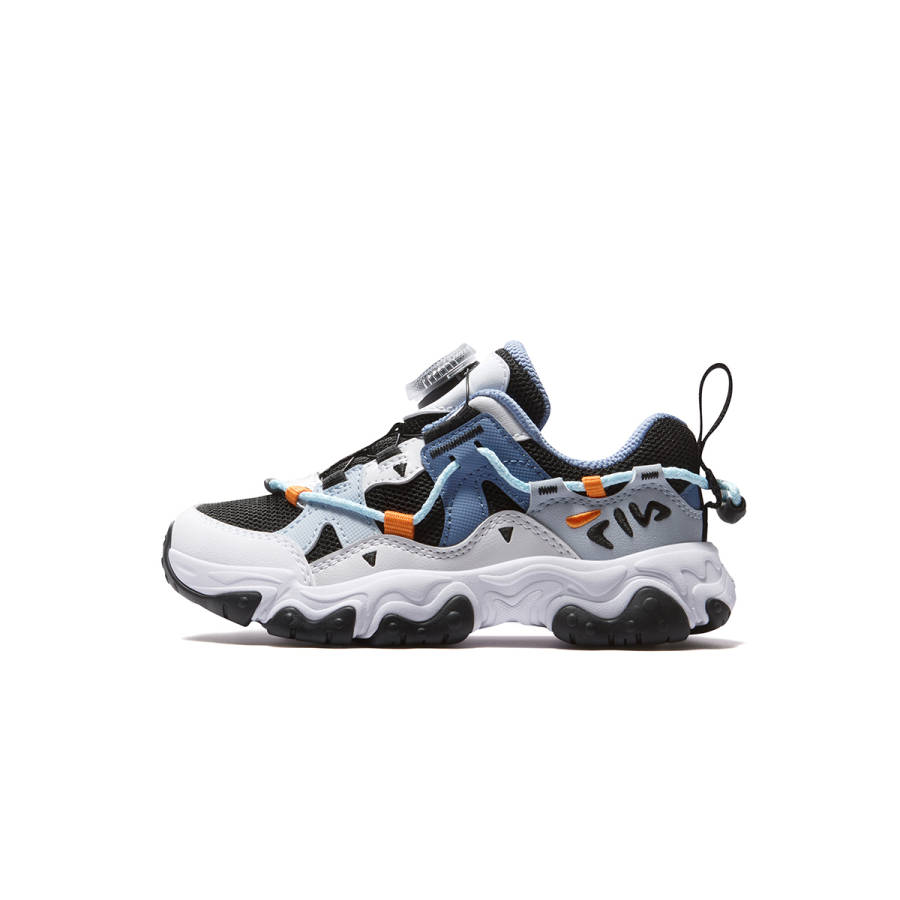 FILA KIDS Heritage FHT Synthetic Leather, Textile Kids' Running Shoes Black/Daybreak Gray Children Aged 3 7 Years Old