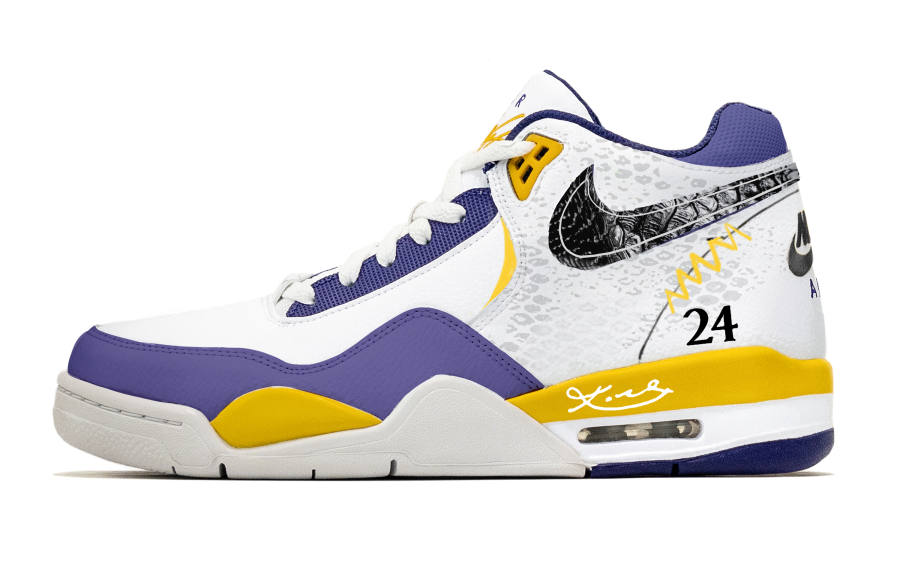 Nike Nike Flight Legacy Mamba Year 1 Leather Slip Resistant Slip Resistant Low top Basketball Shoes Men's Purple White