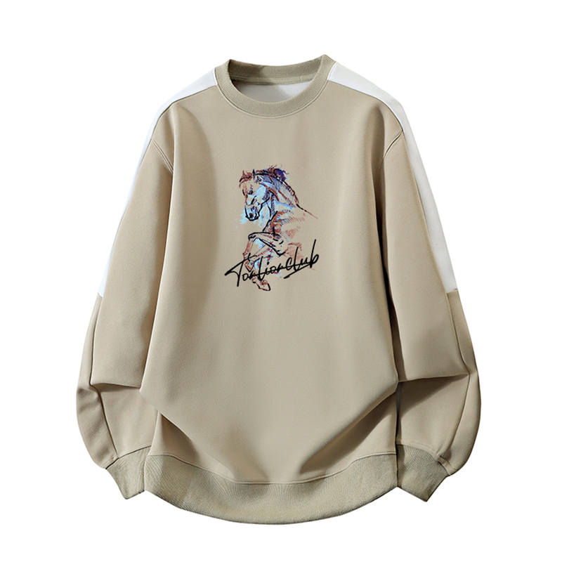 Tonlion Sweatshirts Unisex Crew Neck Moderate Regular