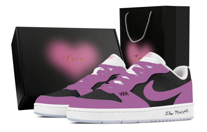 Nike Nike Court Borough Purple Mist Black Blade, Heart Box Slip Resistant Abrasion Resistant Low top Skateboard Shoes Unisex