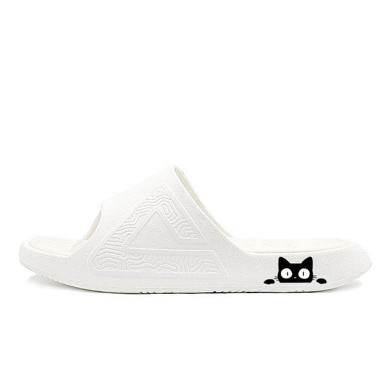 PEAK PEAK Floating Boat EVA Graffiti Slide Slippers Unisex White Black Cat