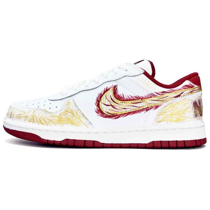 Nike Nike Big Golden Phoenix Leather Low top Skateboard Shoes Unisex Gold Red