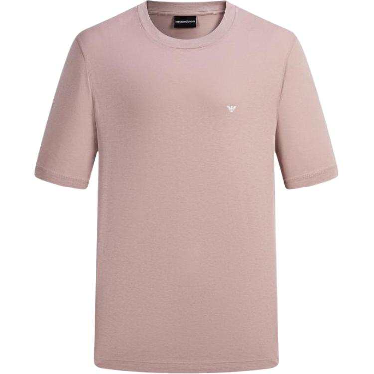 EMPORIO ARMANI T Shirts Men's Dusty Pink Crew Neck Moderate Straight Fit