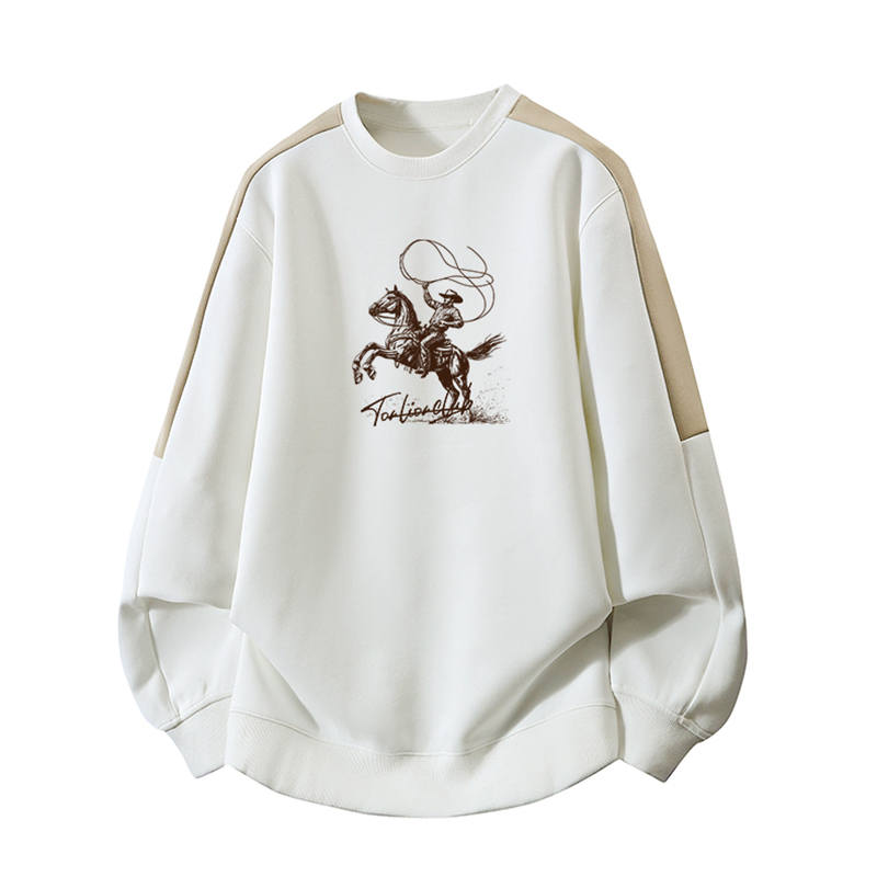 Tonlion Sweatshirts Unisex Crew Neck Moderate Regular
