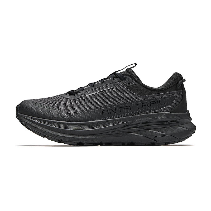 ANTA Anta Kunlun Textile, Rubber Low top Running Shoes Men's Basic Black