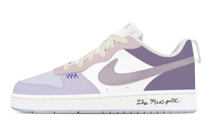 Nike Nike Court Borough Taro Paste Jelly Abrasion Resistant Slip Resistant Low top Skateboard Shoes Unisex White Pink Purple