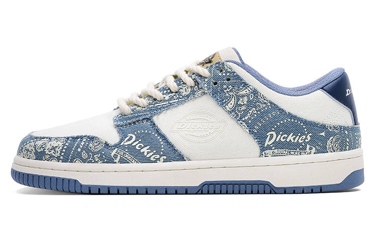 Dickies Breathable Low top Skateboard Shoes Unisex White Blue