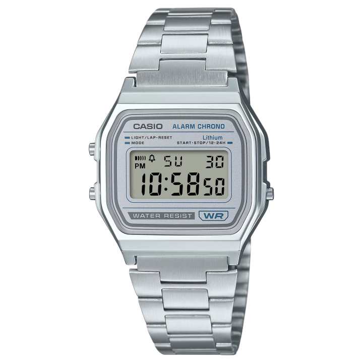 CASIO CASIO VINTAGE Small Silver Block Quartz Movement Stainless Steel Strap Watch Unisex Gray Dial