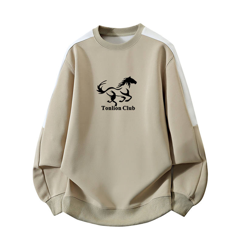 Tonlion Sweatshirts Unisex Crew Neck Moderate Regular