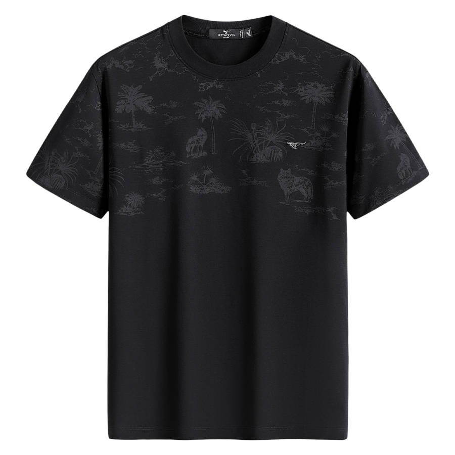 SEPTWOLVES SEPTWOLVES T Shirts Men's Black Crew Neck