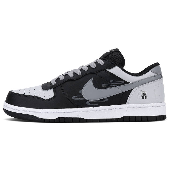 Nike Nike Big Abrasion Resistant Low top Skateboard Shoes Men's Black White Gray