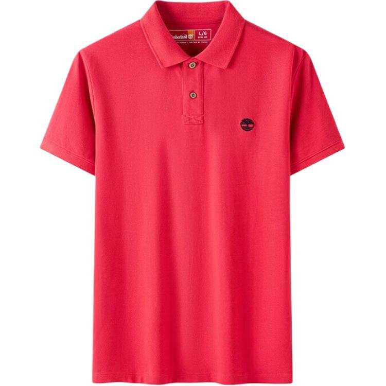Timberland Polo Shirts Men's Dark Red Polo Collar Moderate