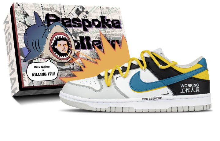 Nike Nike Dunk Cow Leather Abrasion Resistant Low top Skateboard Shoes Unisex White Yellow